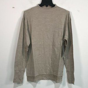 Jones New York Long Sleeve Shirt W/Thumb Holes -Size Medium- Beige Women's